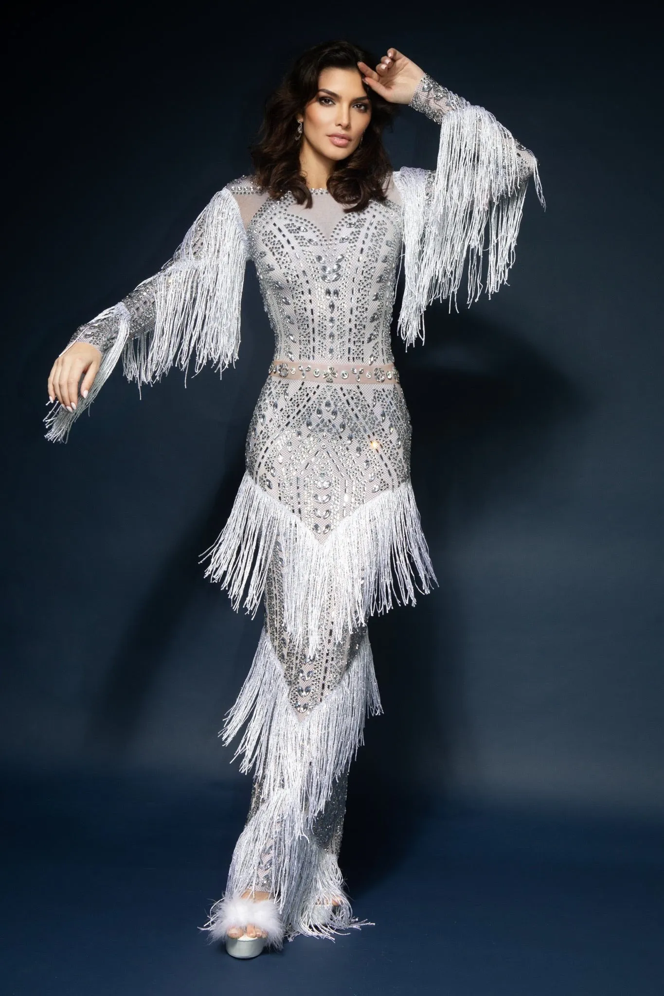 Polaris Fringed Long Dress