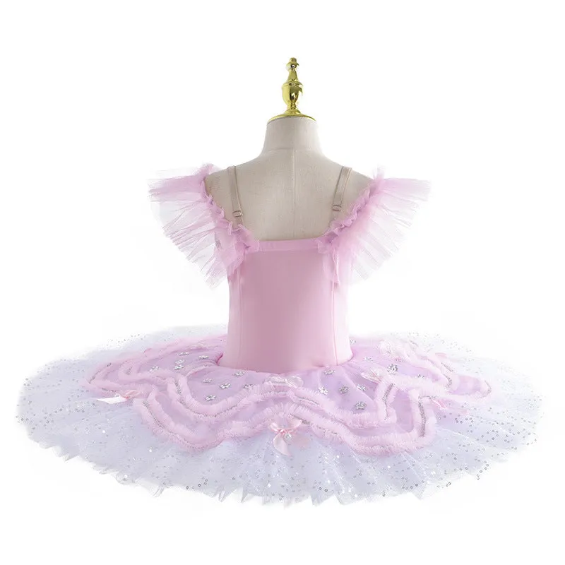 Professional Kids Blue Bird Tutu Ballerina Performance Dresses for Girls Classical Ballet Stage Costumes Pancake flat tutu