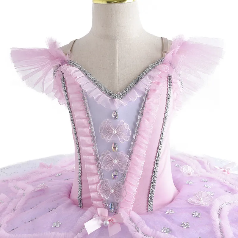Professional Kids Blue Bird Tutu Ballerina Performance Dresses for Girls Classical Ballet Stage Costumes Pancake flat tutu