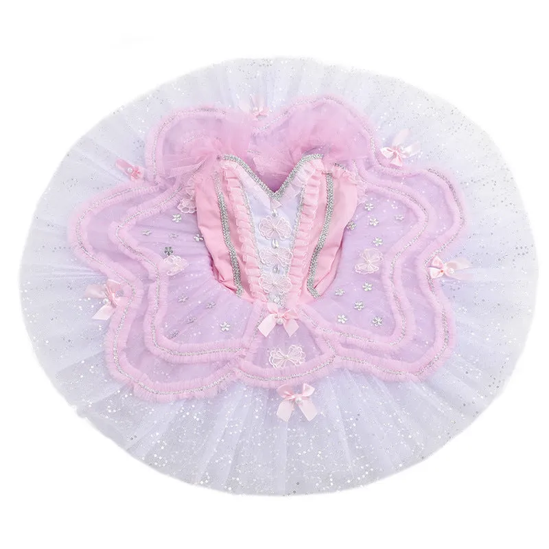 Professional Kids Blue Bird Tutu Ballerina Performance Dresses for Girls Classical Ballet Stage Costumes Pancake flat tutu
