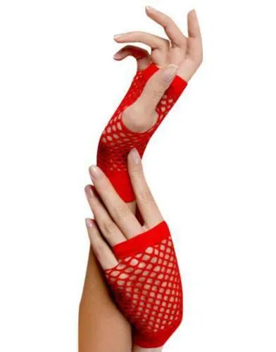 Punk Short 1980's Fishnet Gloves