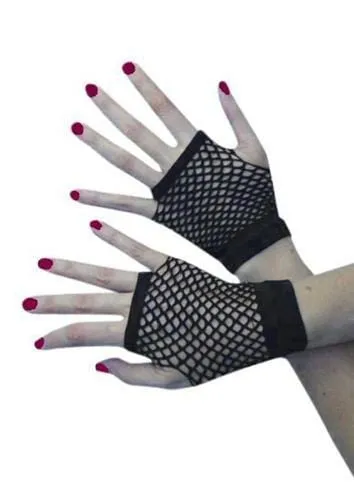 Punk Short 1980's Fishnet Gloves