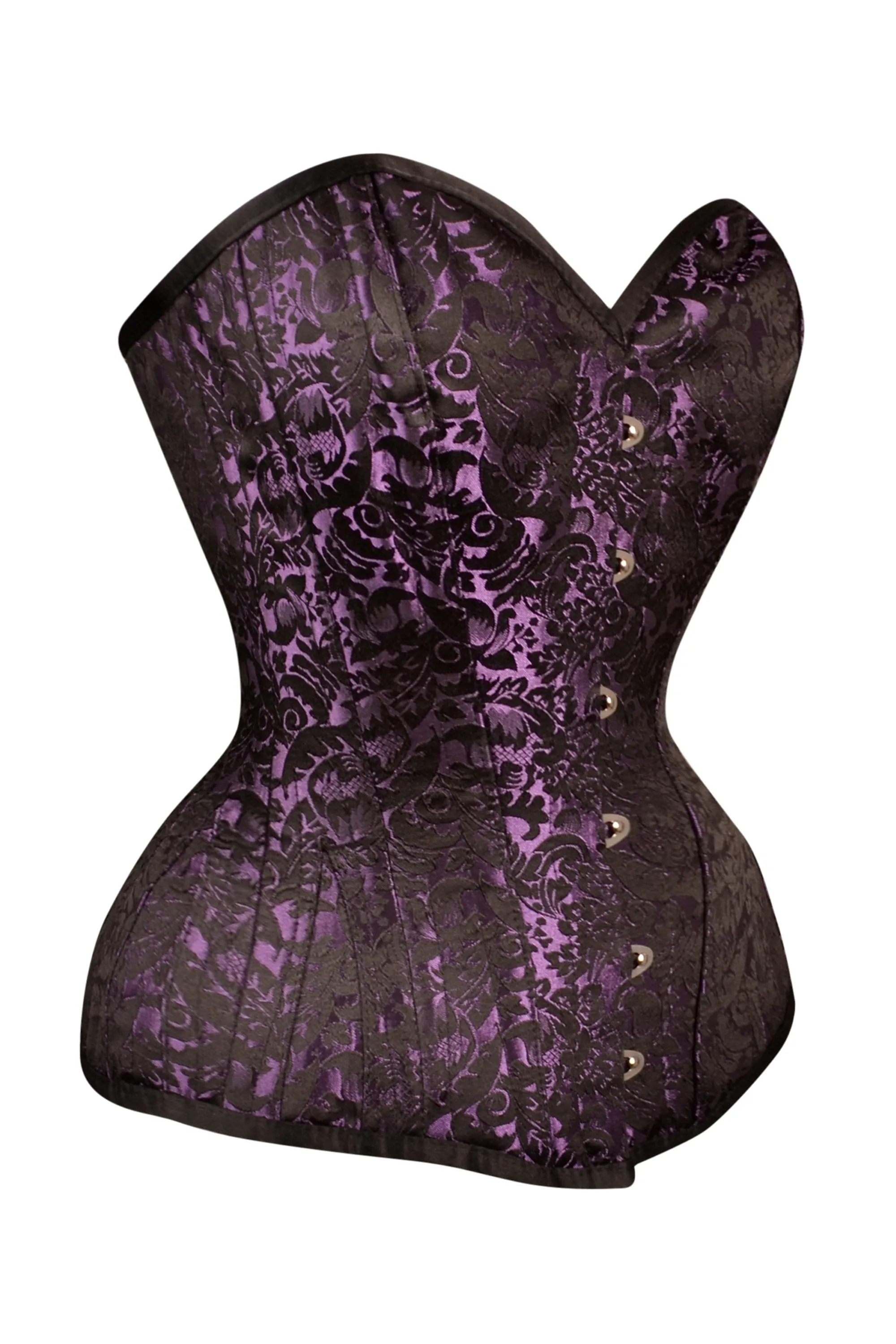 Purple Brocade Expert Waist Training Overbust Corset