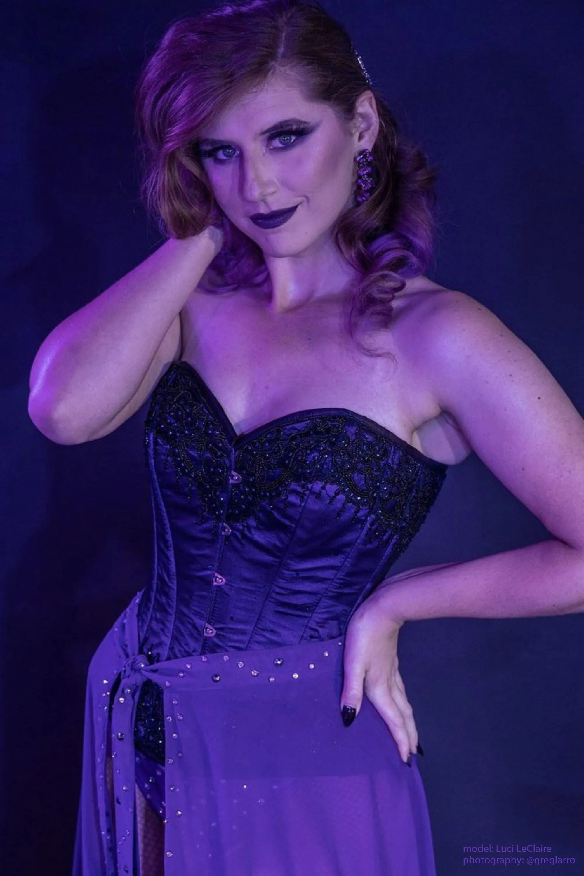Purple Satin Couture Corset