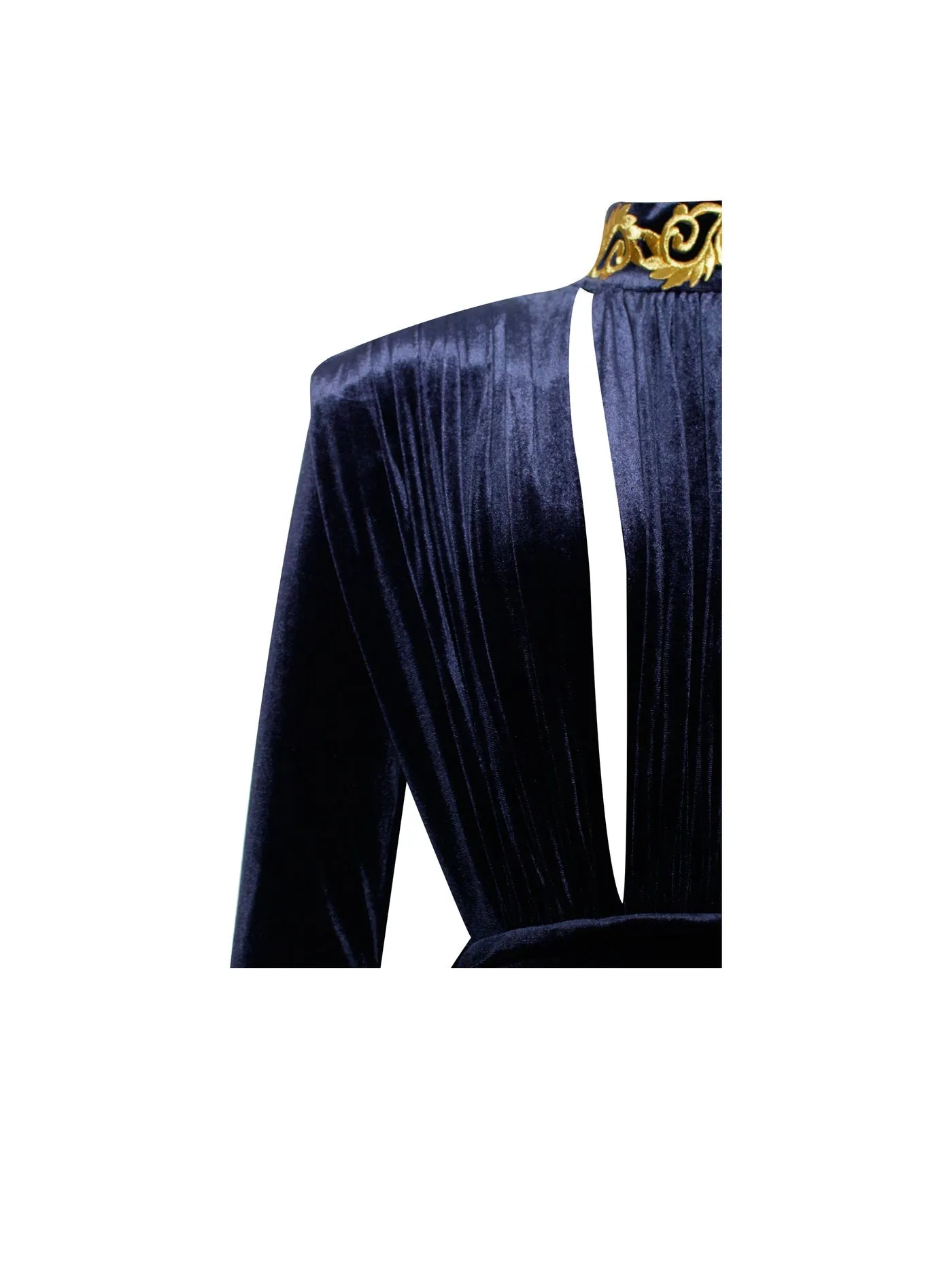 "ANGELICA" LONG SLEEVE DRAPING VELVET DRESS