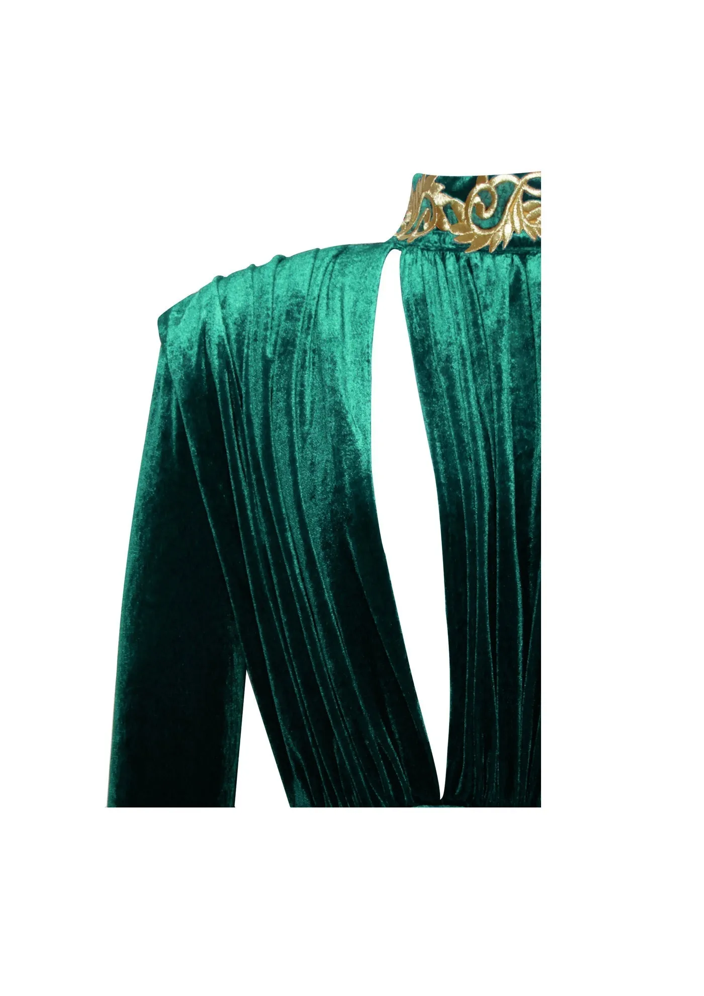 "MILLIE" EMERALD GREEN LONG SLEEVE VELVET GOWN
