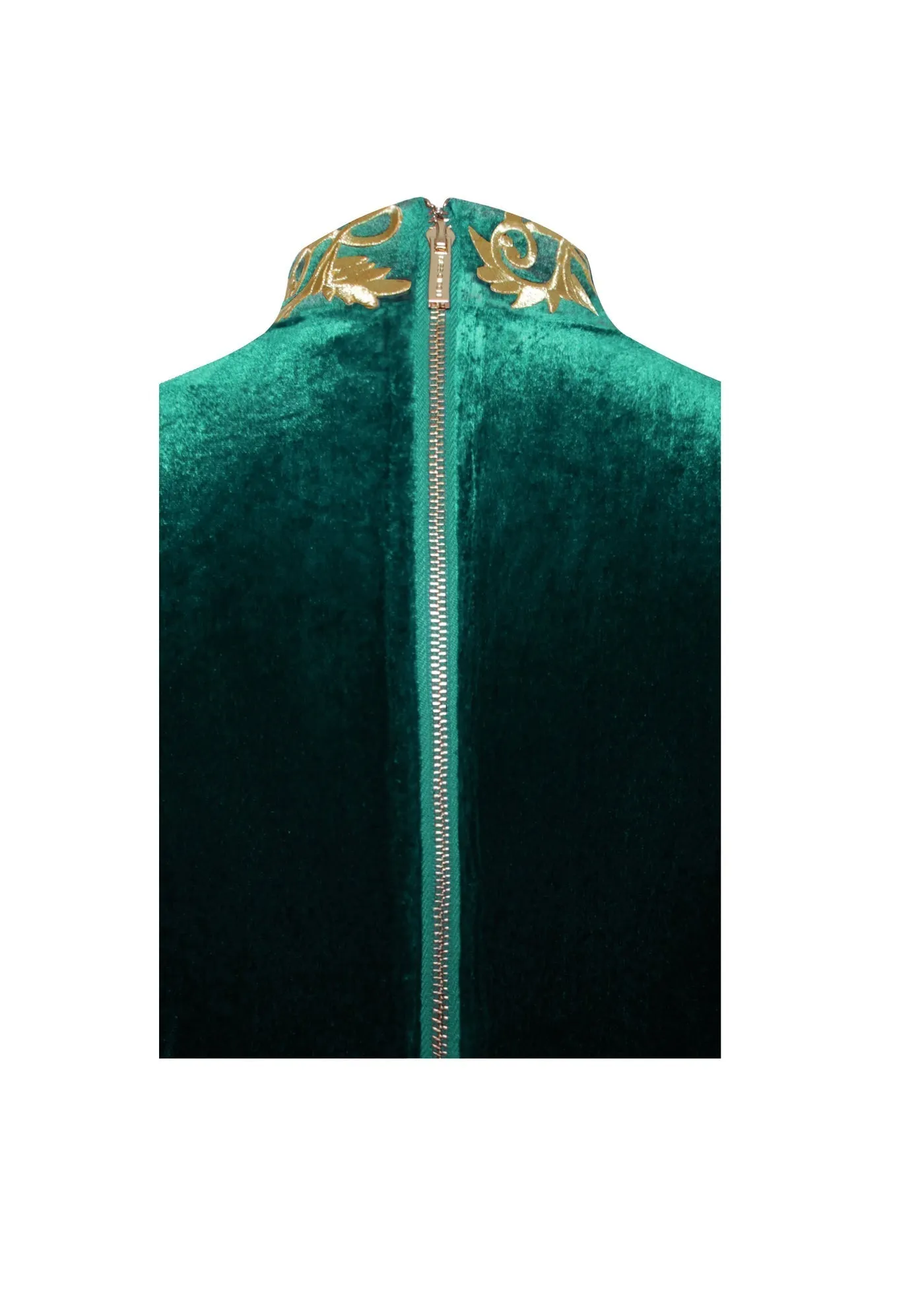 "MILLIE" EMERALD GREEN LONG SLEEVE VELVET GOWN