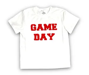 Red   White Flip Sequin Game Day Tee