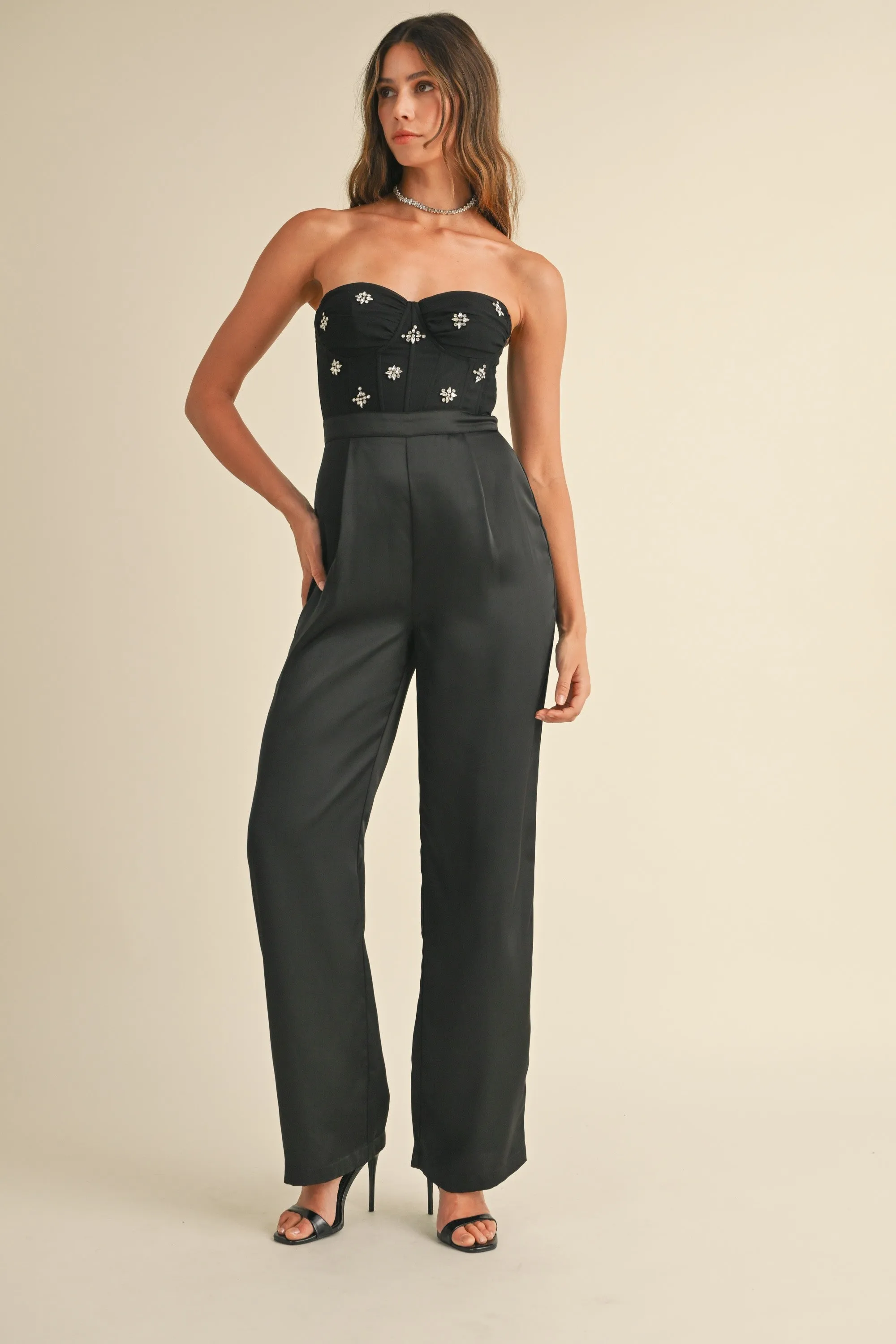 Rhinestone Applique Jumpsuit