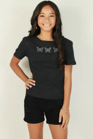 RHINESTONE BUTTERFLY TOP | KIDS SIZE 7-16