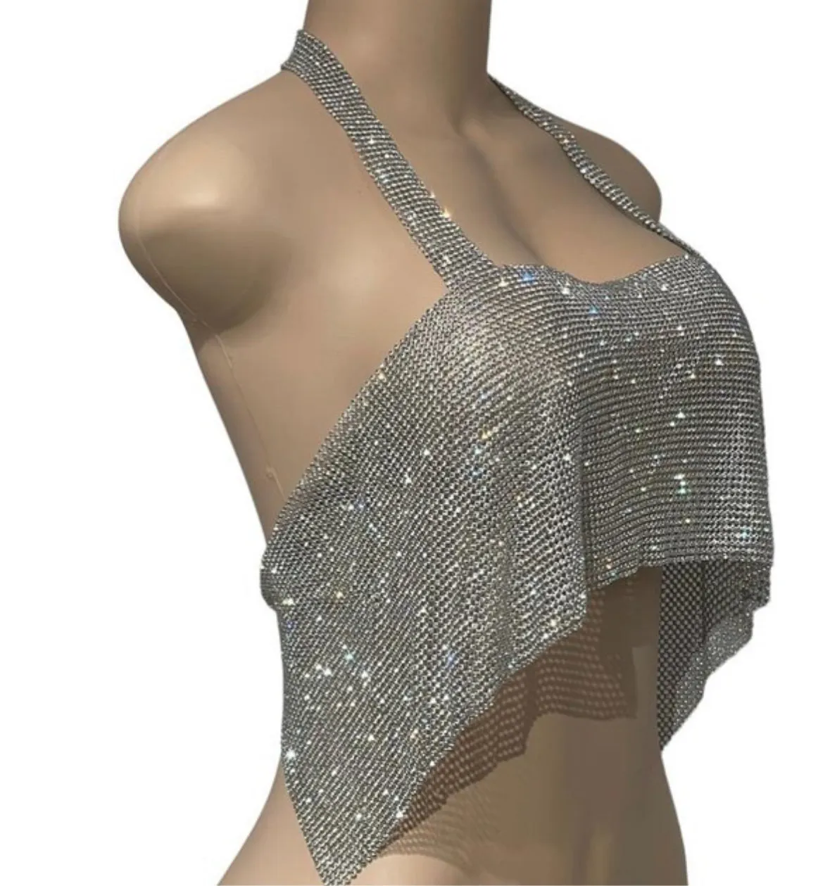 RHINESTONE CROP BRA TOP
