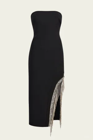 Rhinestone Fringe Sammy Dress in Black