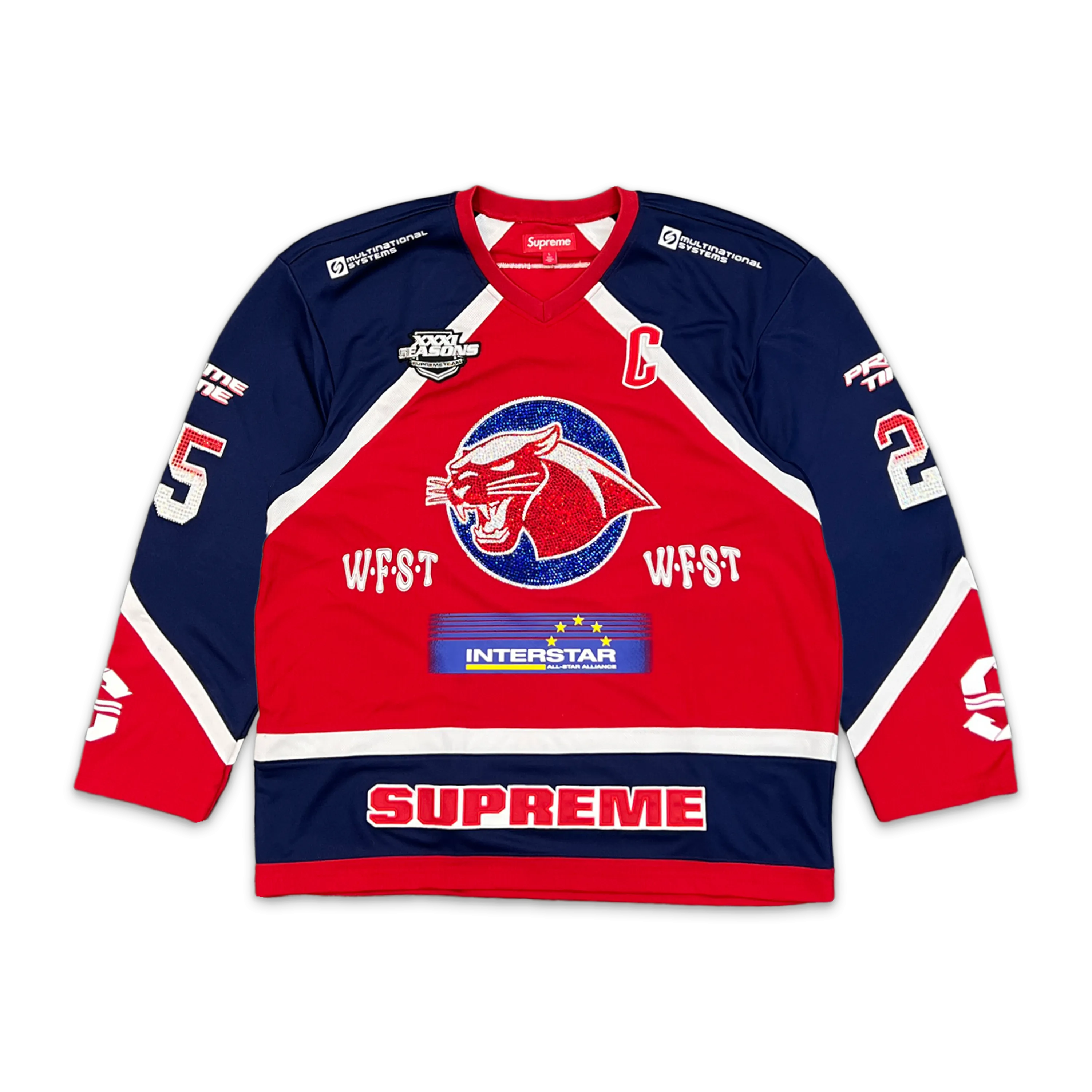Rhinestone Hockey Jersey "Red"