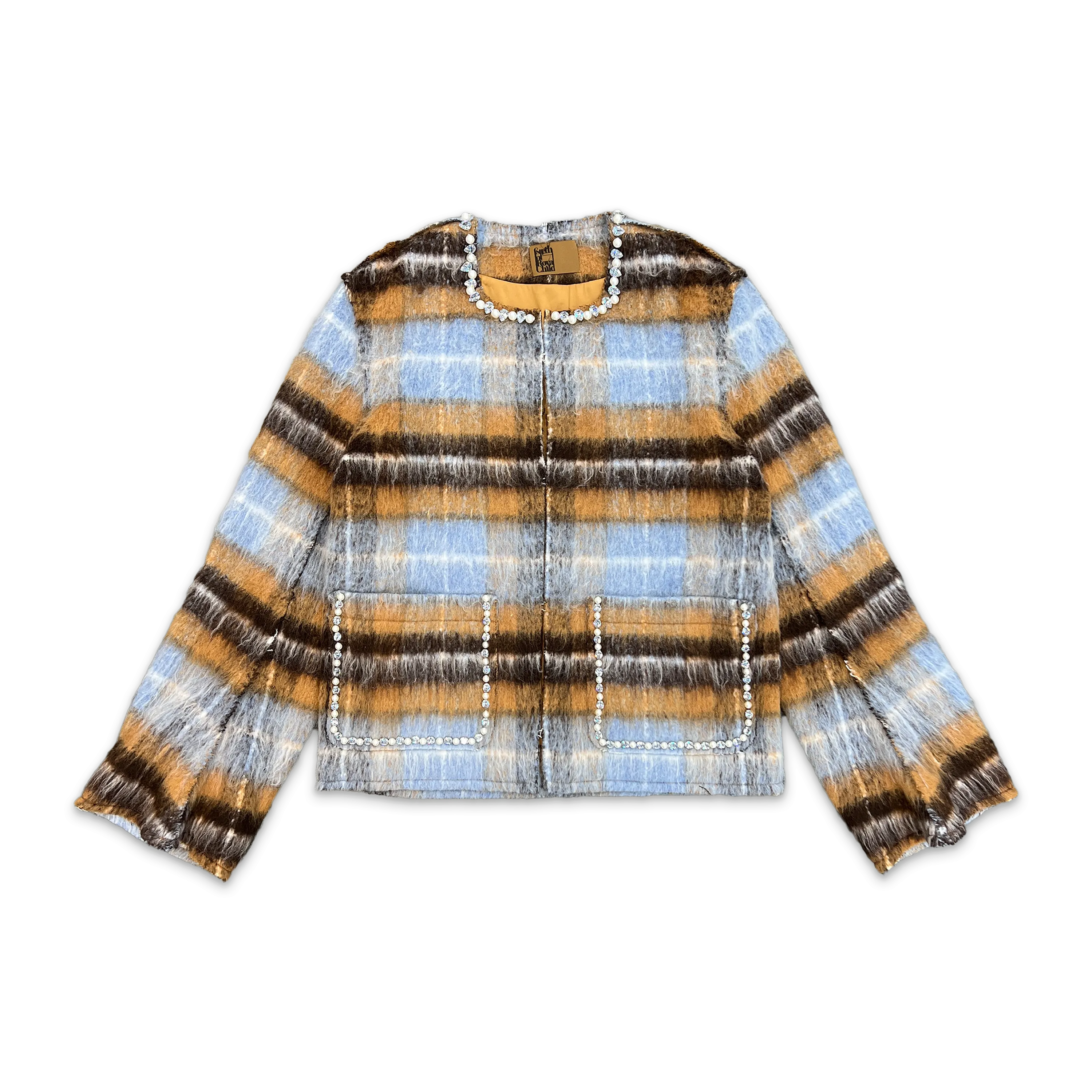 Rhinestone Mohair Jacket "Blue"