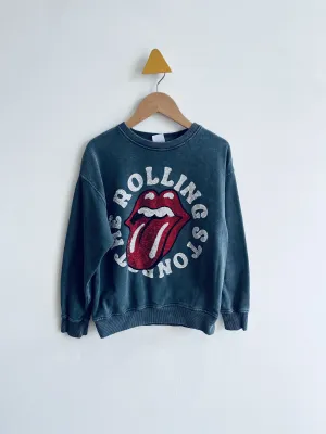 Rhinestone Rolling Stones Sweatshirt // 8-9Y