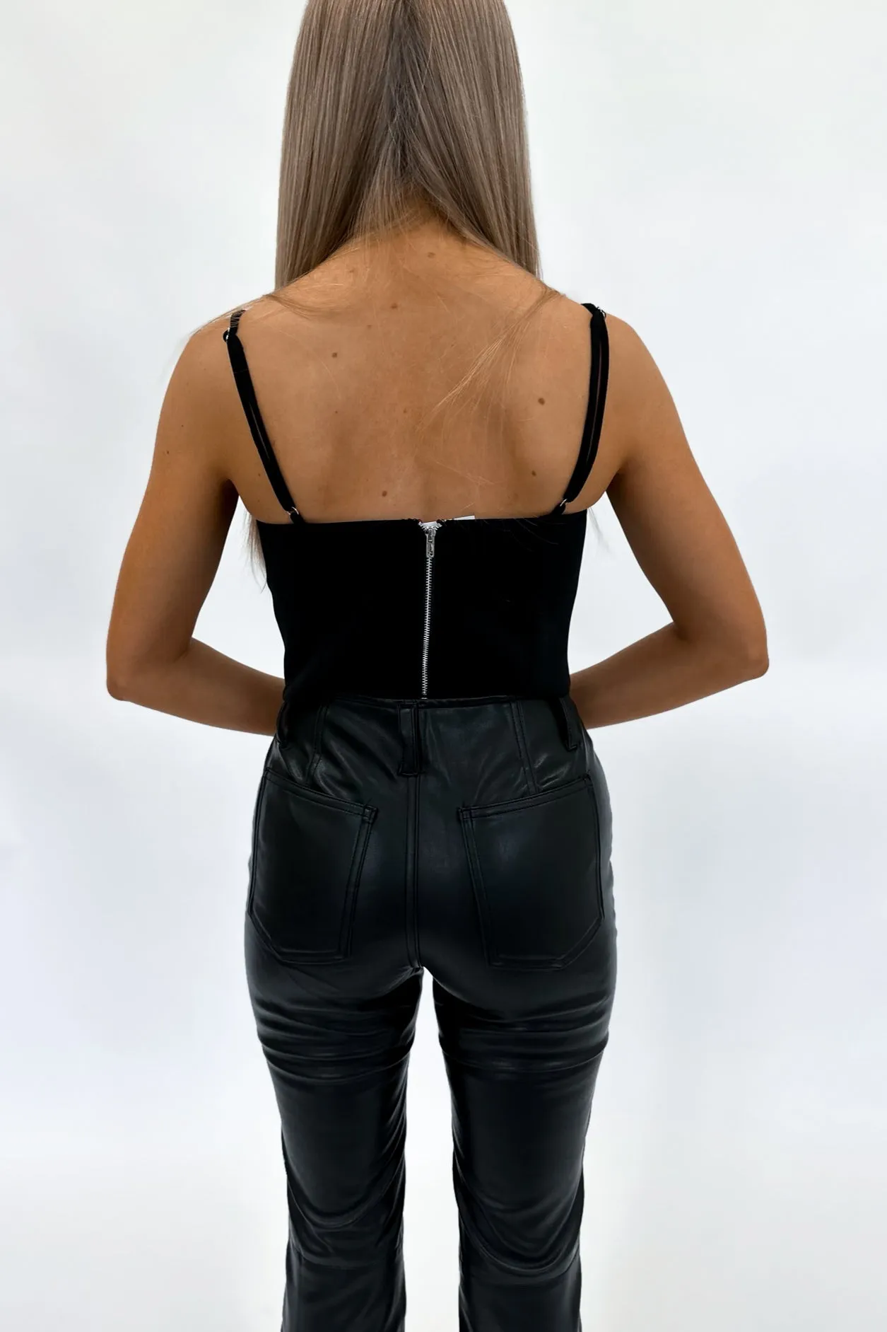 Rhinestone Trim Cami Top Black