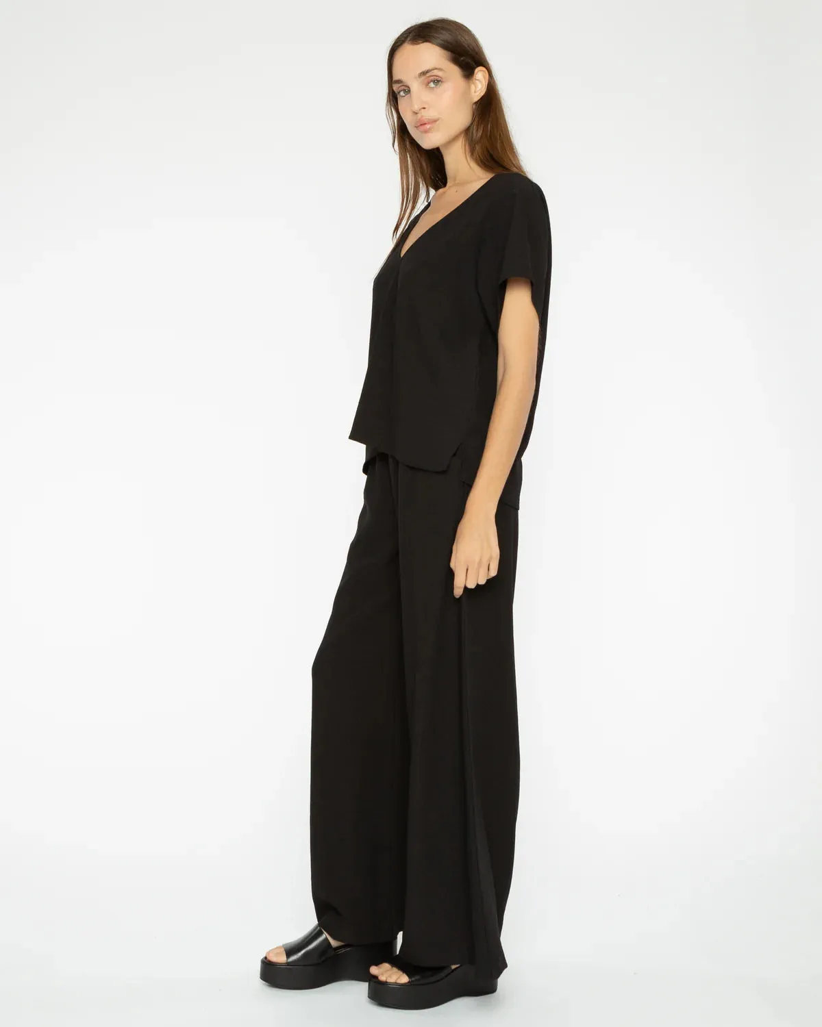 Ripley Rader Black Satin Crepe Yacht Pant
