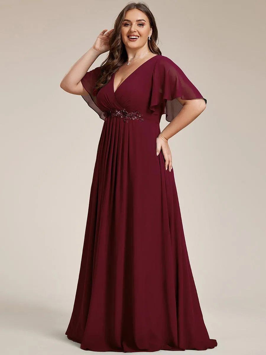 Robe de soirée Grande élégante en mousseline de soie avec manches flottantes
