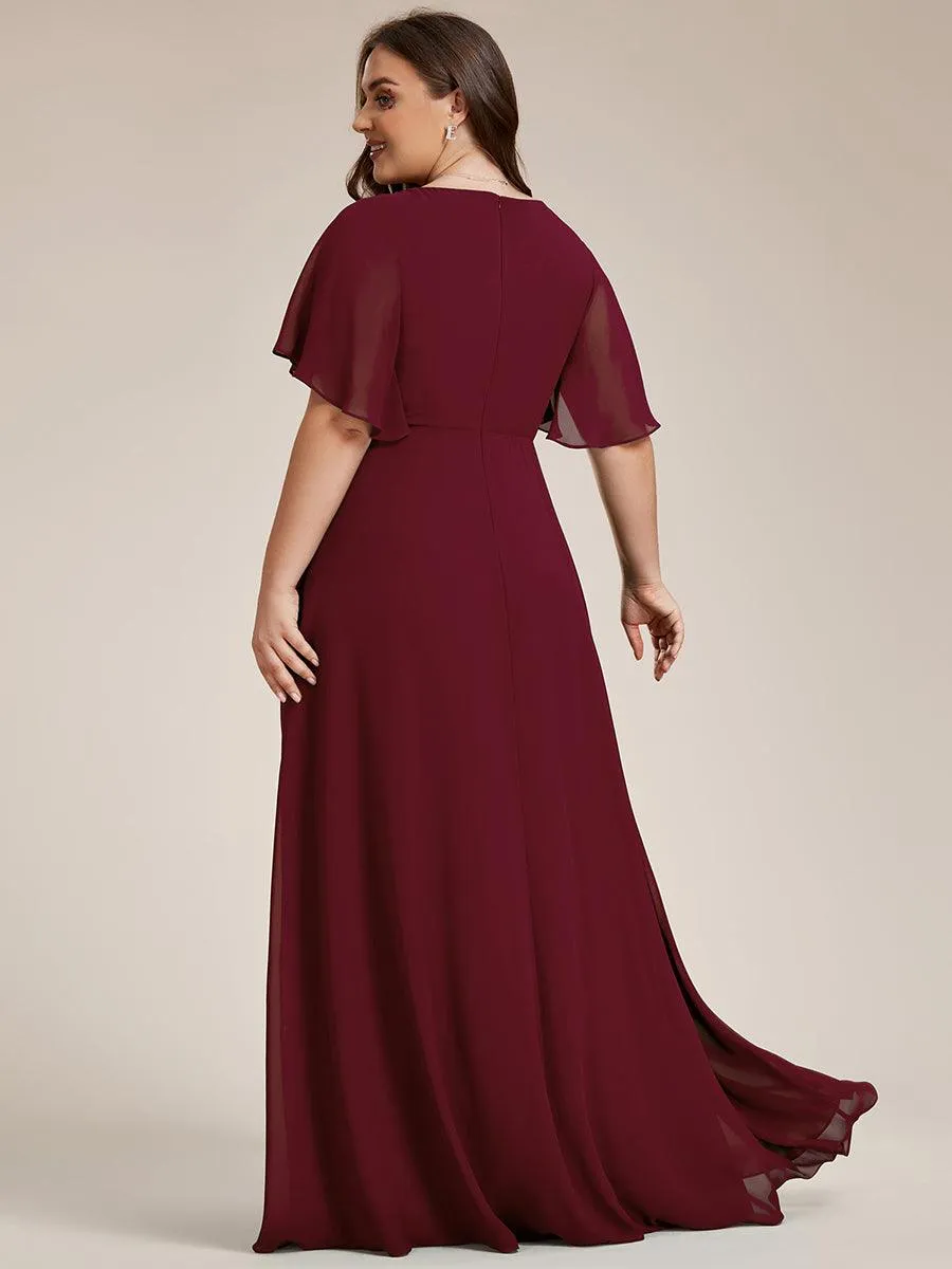 Robe de soirée Grande élégante en mousseline de soie avec manches flottantes