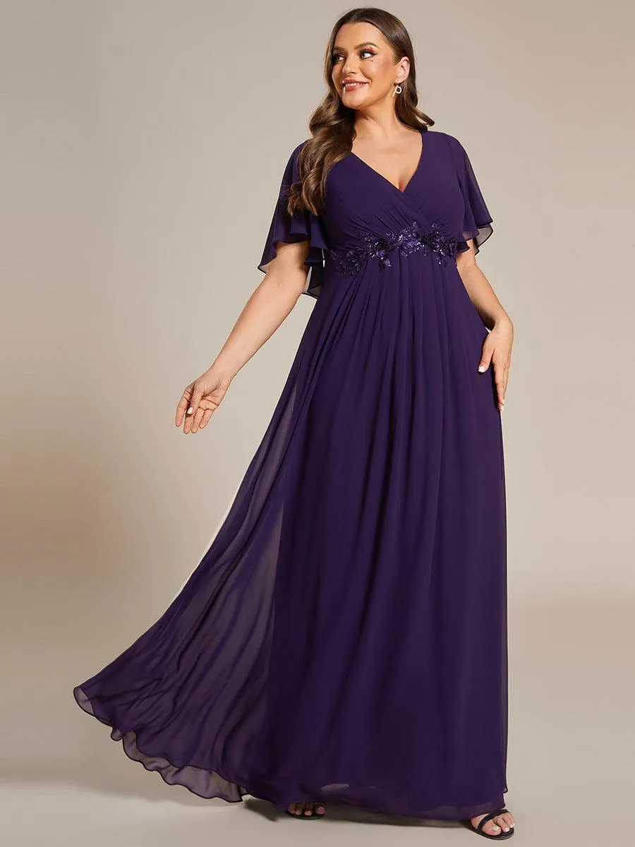 Robe de soirée Grande élégante en mousseline de soie avec manches flottantes