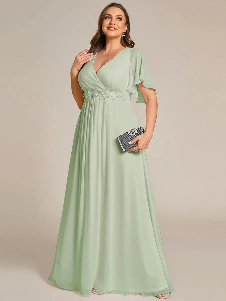 Robe de soirée Grande élégante en mousseline de soie avec manches flottantes