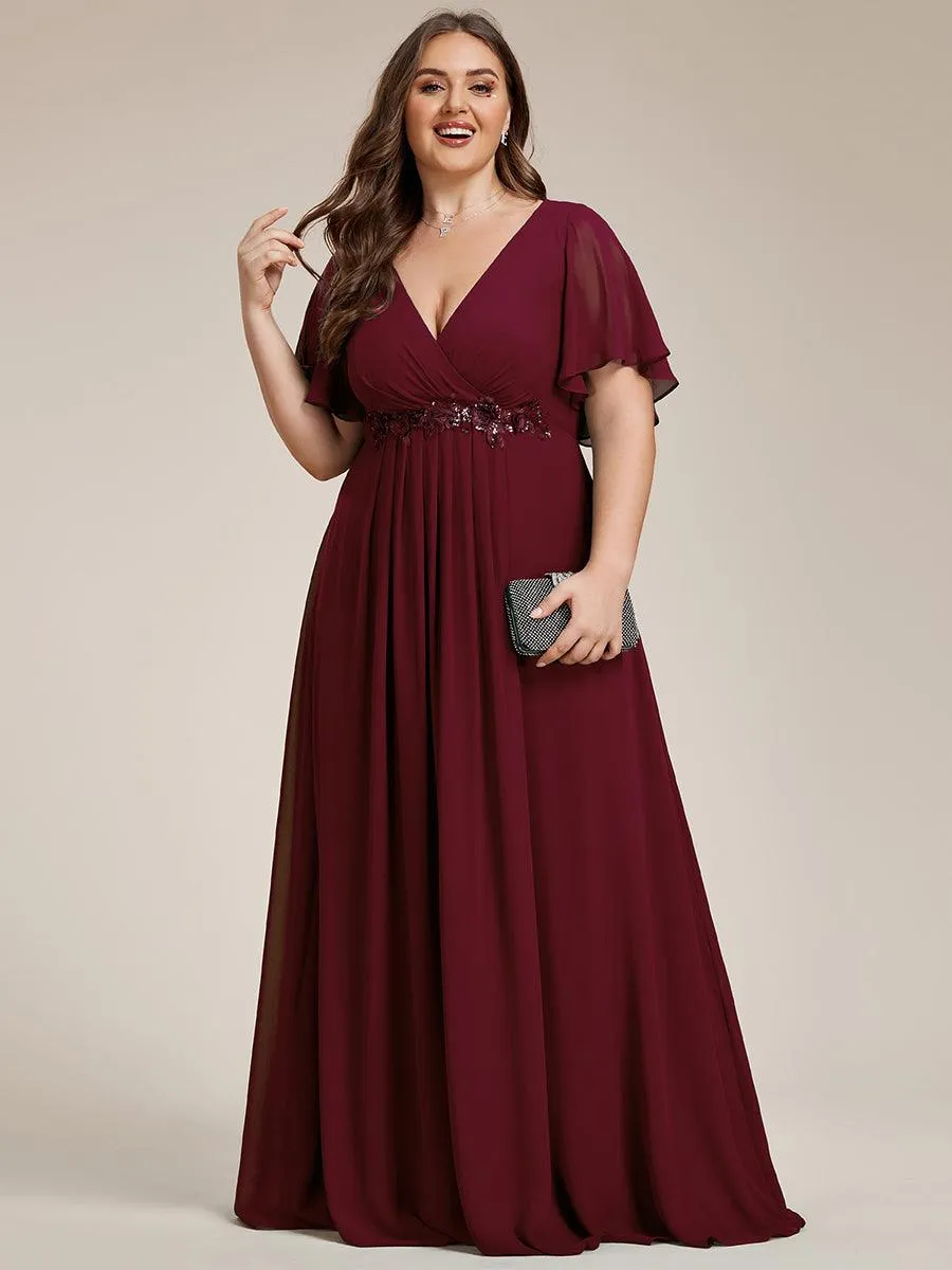 Robe de soirée Grande élégante en mousseline de soie avec manches flottantes