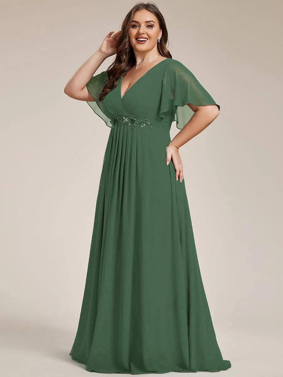 Robe de soirée Grande élégante en mousseline de soie avec manches flottantes