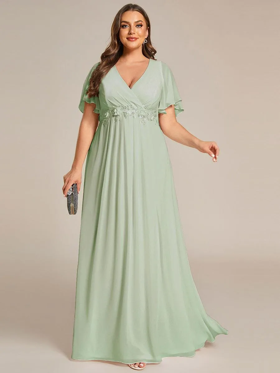 Robe de soirée Grande élégante en mousseline de soie avec manches flottantes