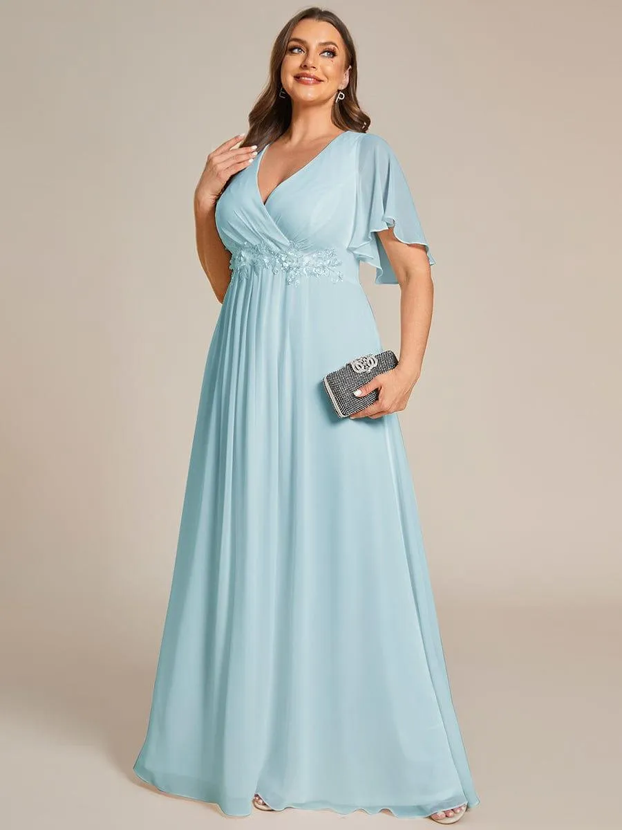 Robe de soirée Grande élégante en mousseline de soie avec manches flottantes