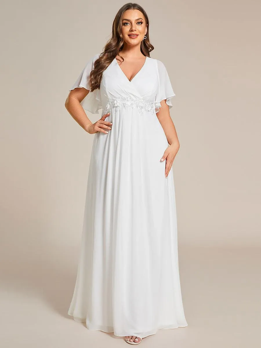 Robe de soirée Grande élégante en mousseline de soie avec manches flottantes