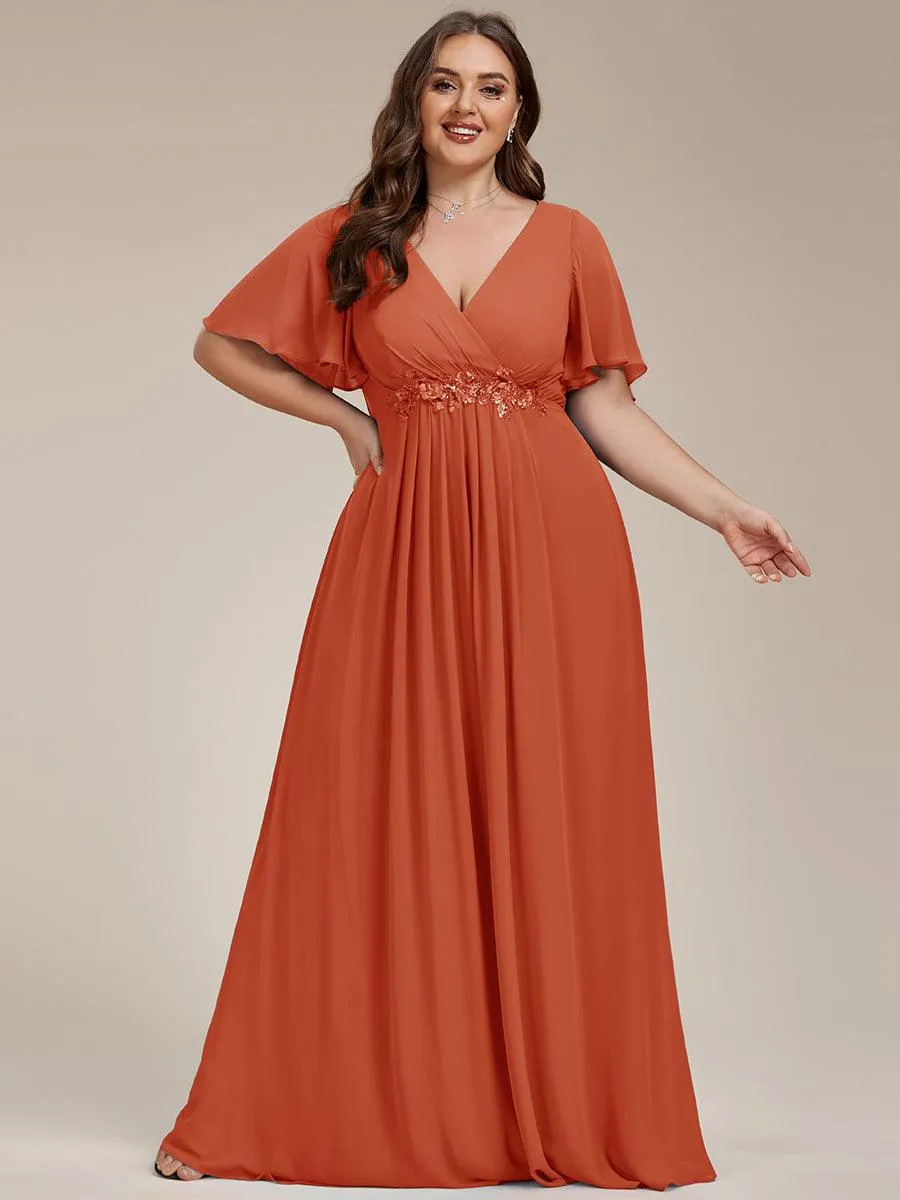 Robe de soirée Grande élégante en mousseline de soie avec manches flottantes