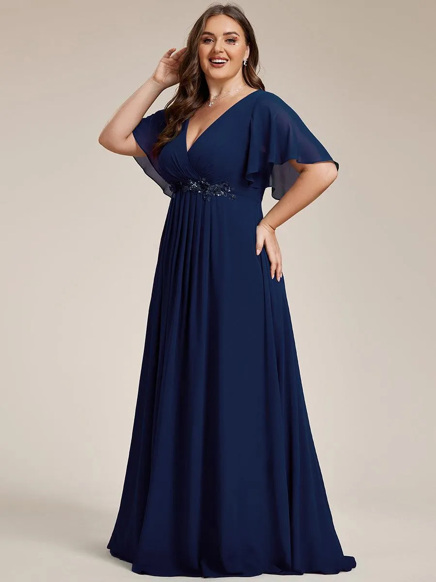 Robe de soirée Grande élégante en mousseline de soie avec manches flottantes