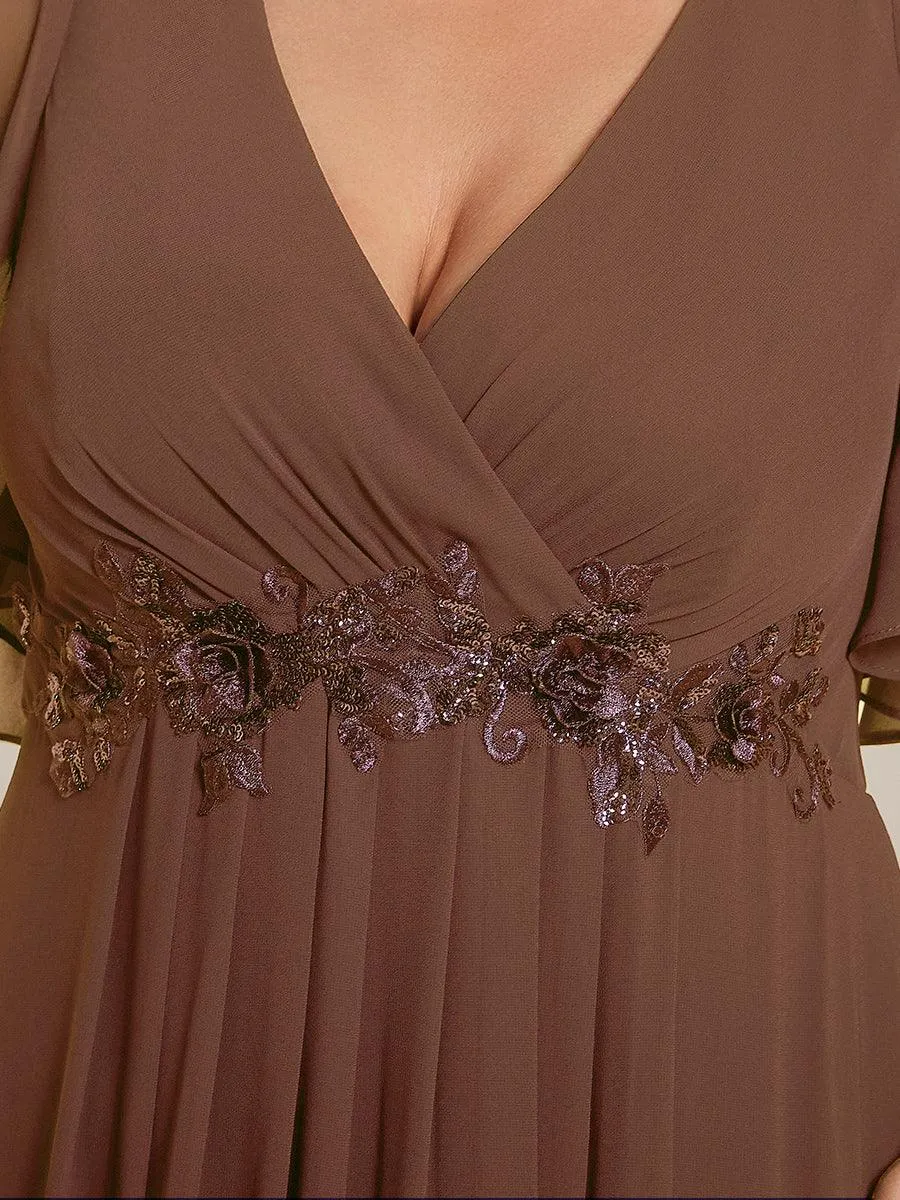 Robe de soirée Grande élégante en mousseline de soie avec manches flottantes