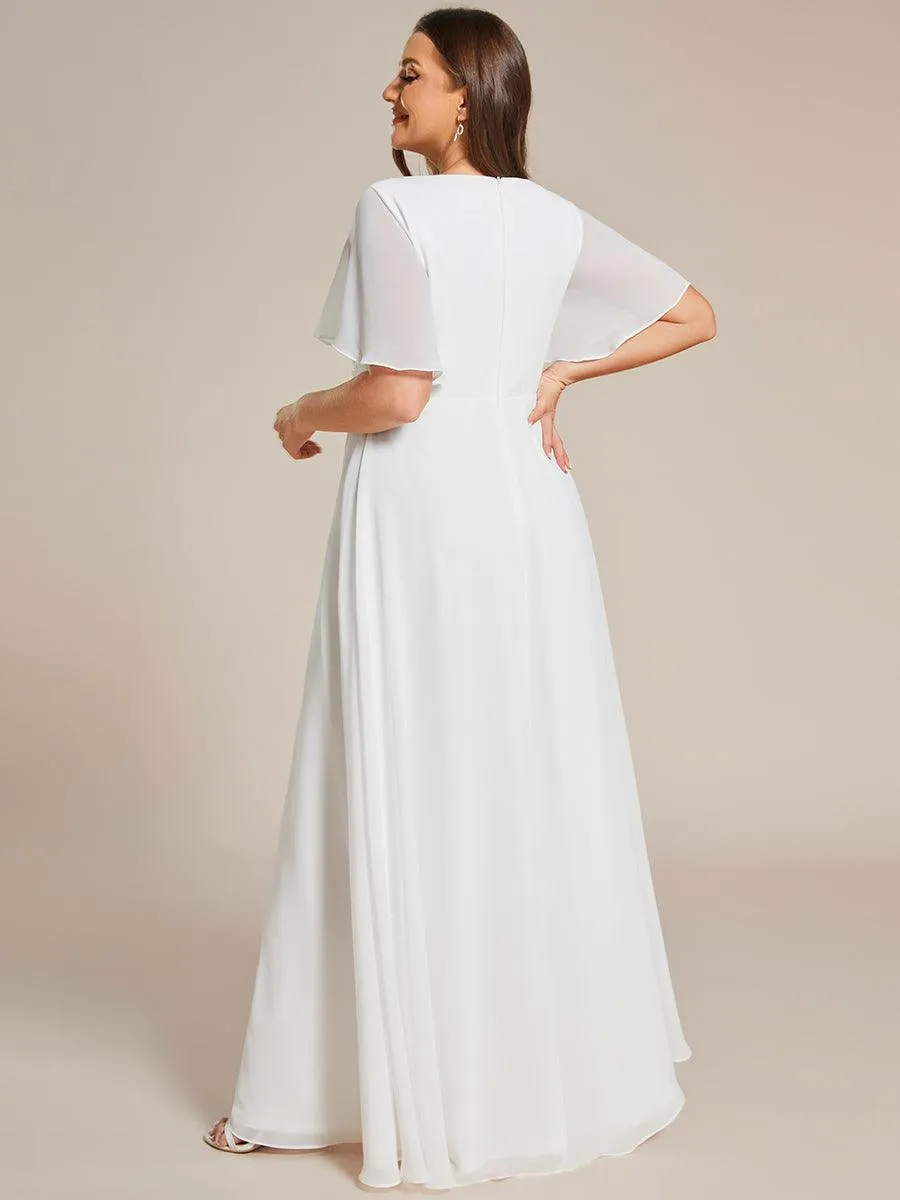Robe de soirée Grande élégante en mousseline de soie avec manches flottantes
