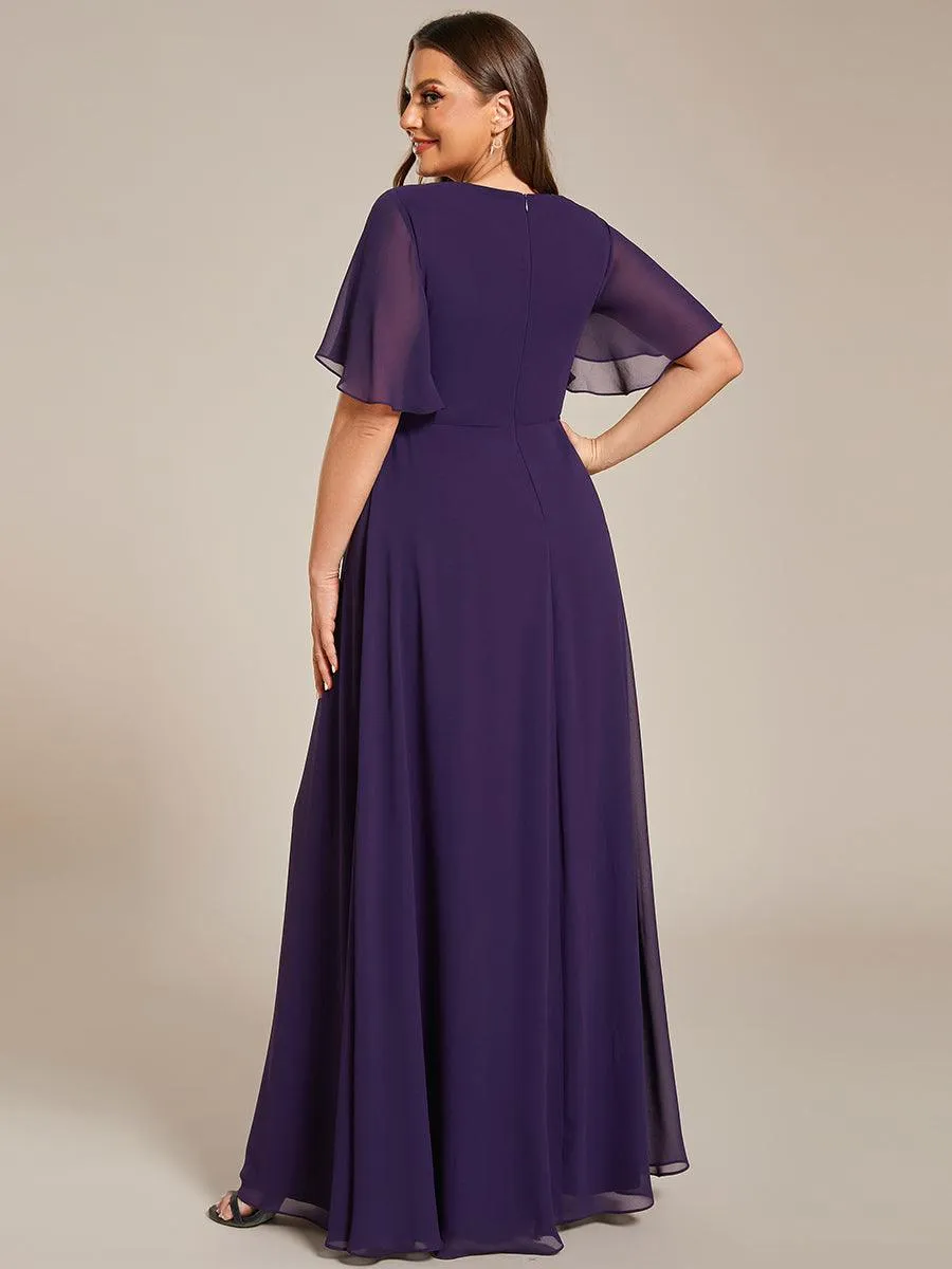 Robe de soirée Grande élégante en mousseline de soie avec manches flottantes