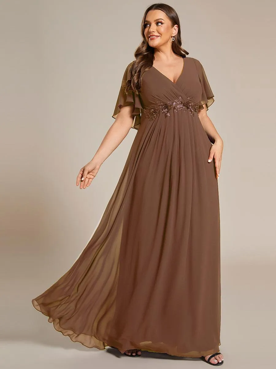 Robe de soirée Grande élégante en mousseline de soie avec manches flottantes