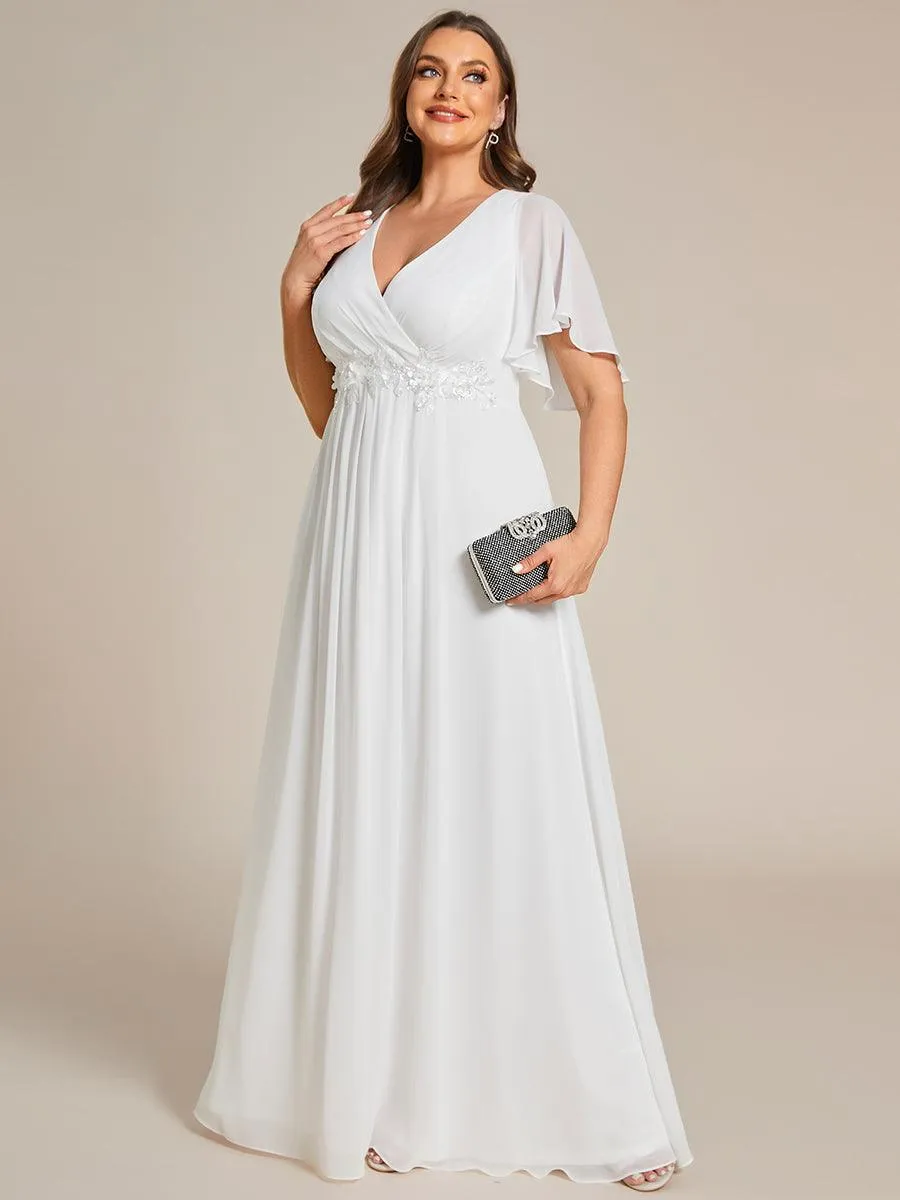 Robe de soirée Grande élégante en mousseline de soie avec manches flottantes