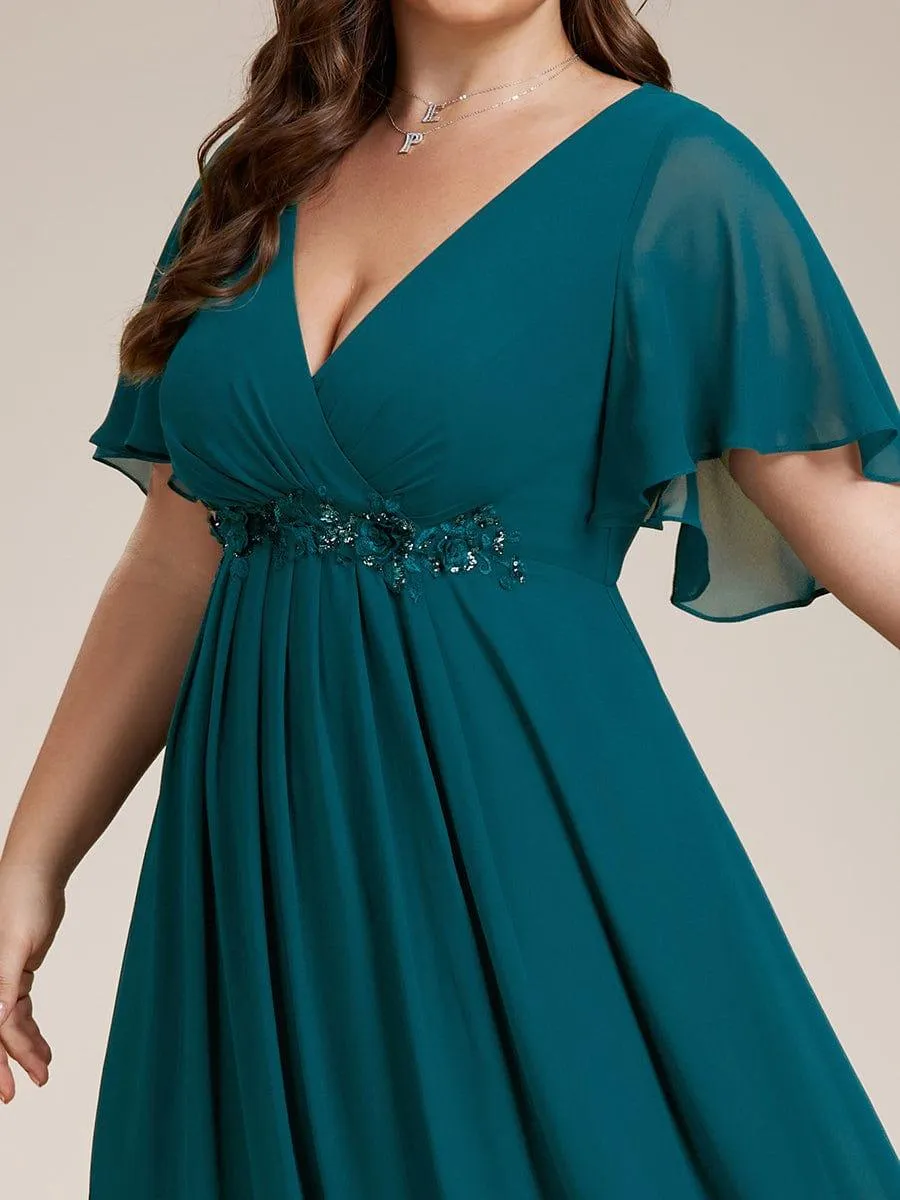 Robe de soirée Grande élégante en mousseline de soie avec manches flottantes