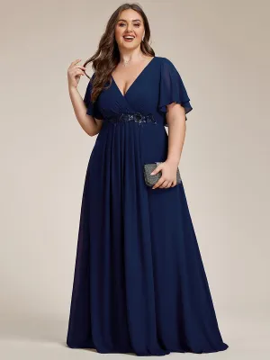 Robe de soirée Grande élégante en mousseline de soie avec manches flottantes