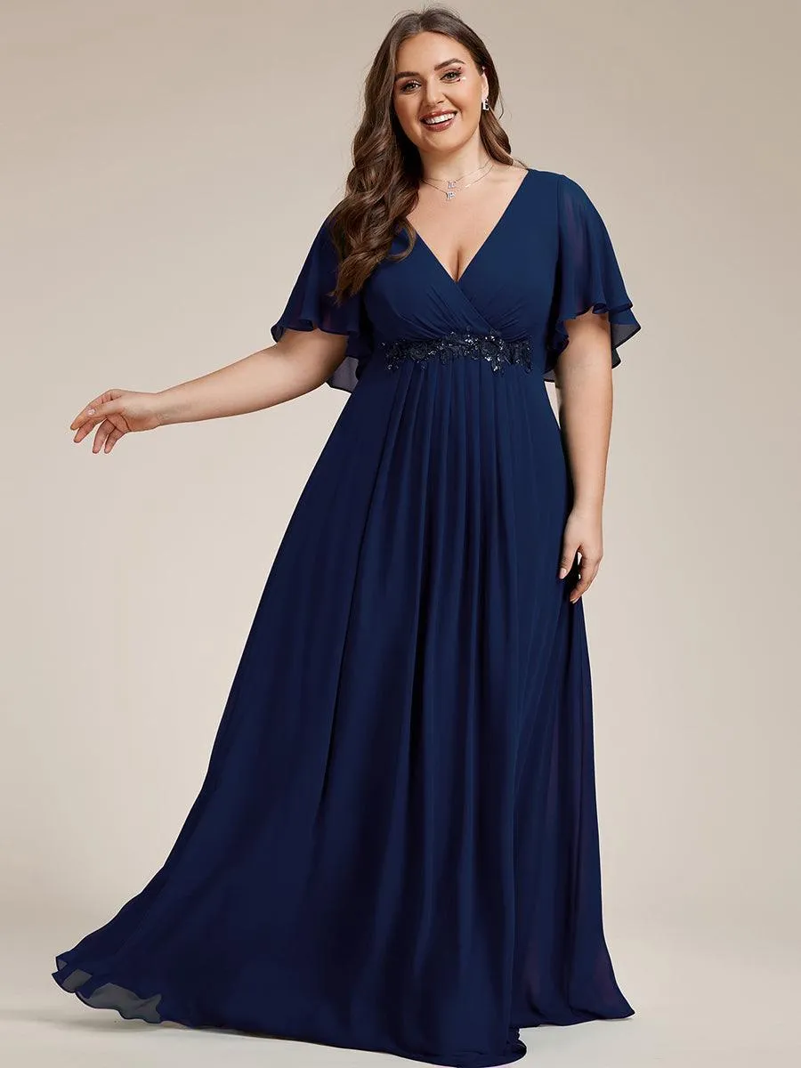 Robe de soirée Grande élégante en mousseline de soie avec manches flottantes