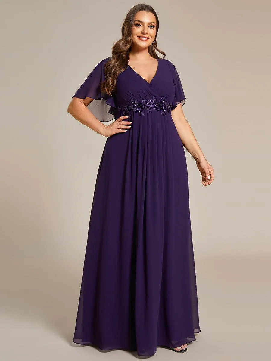 Robe de soirée Grande élégante en mousseline de soie avec manches flottantes