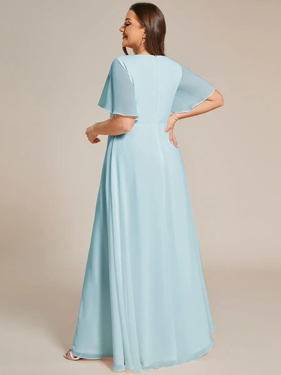 Robe de soirée Grande élégante en mousseline de soie avec manches flottantes