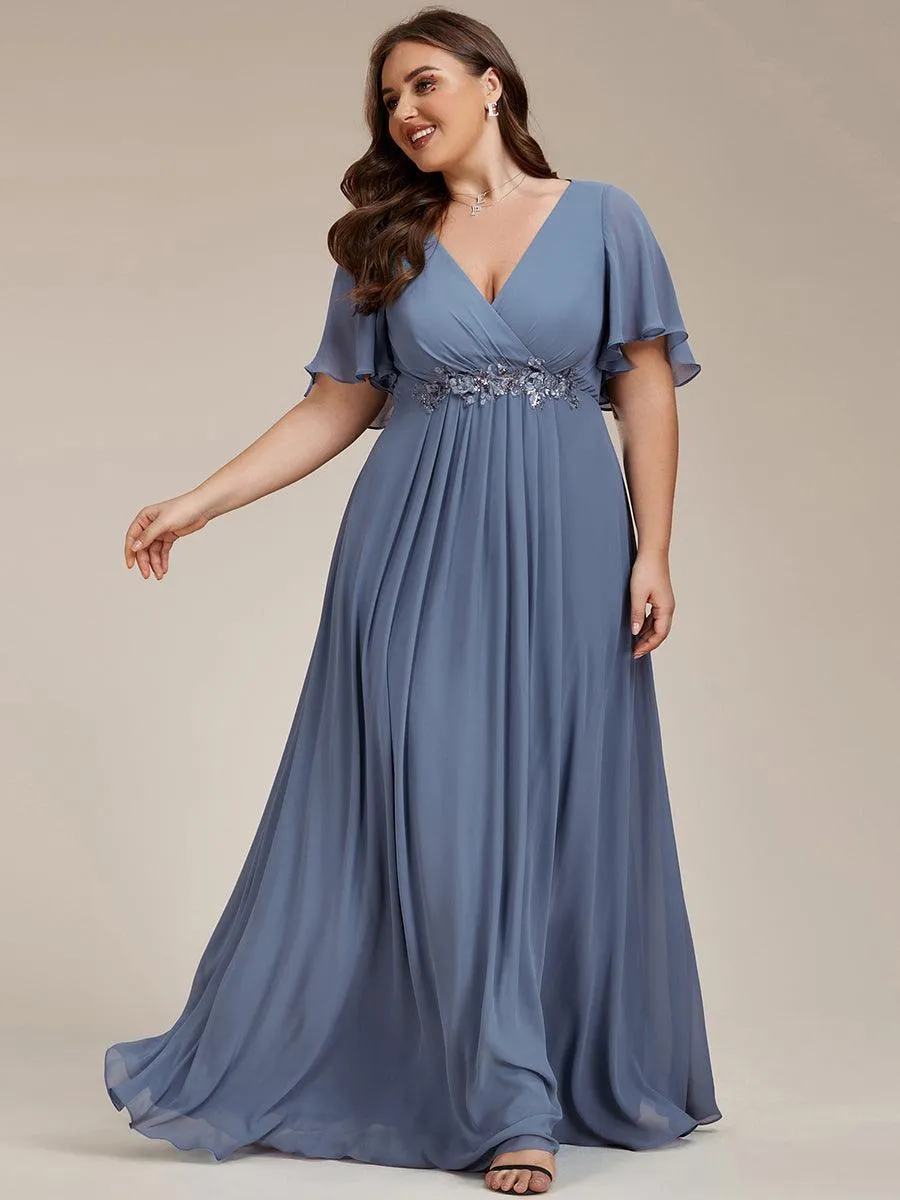 Robe de soirée Grande élégante en mousseline de soie avec manches flottantes