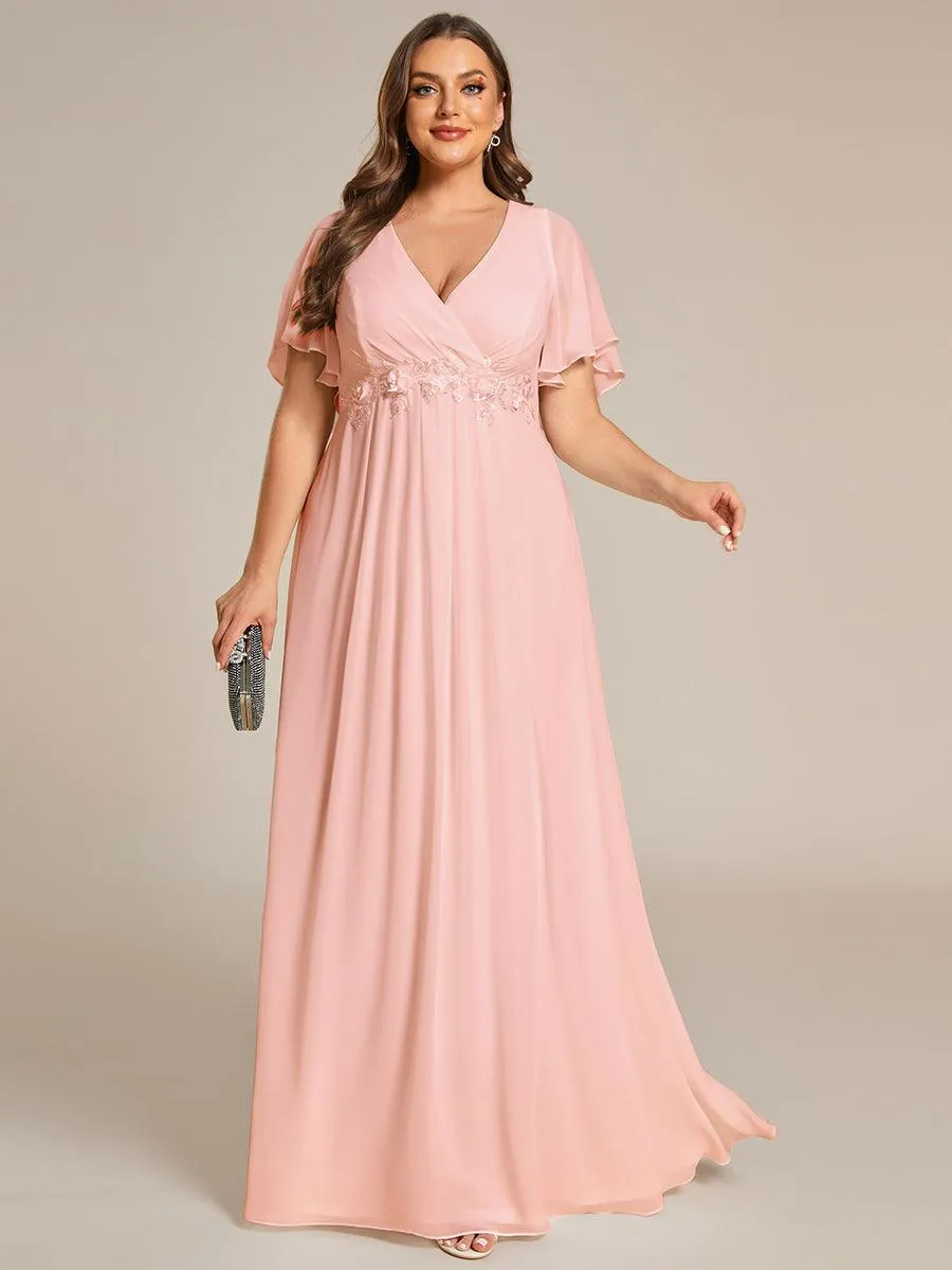 Robe de soirée Grande élégante en mousseline de soie avec manches flottantes