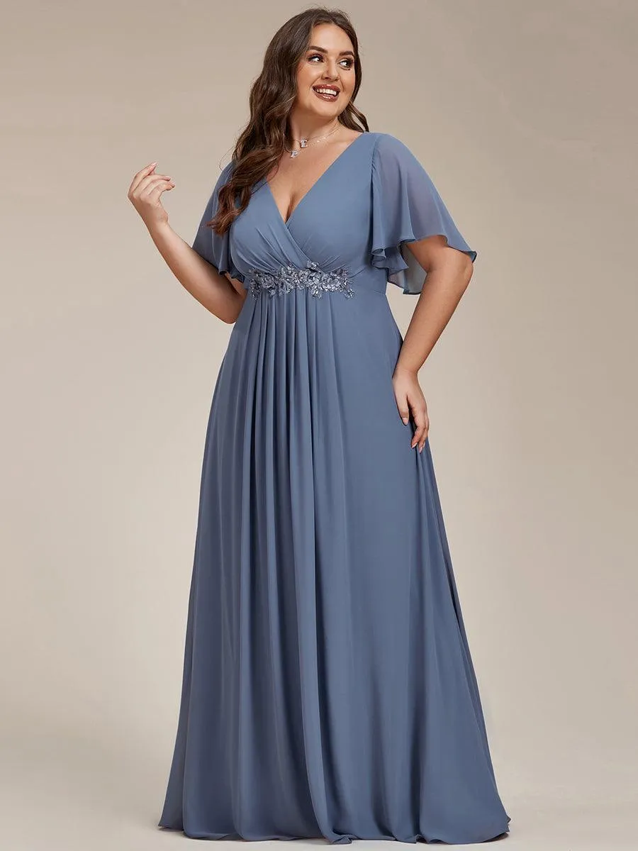 Robe de soirée Grande élégante en mousseline de soie avec manches flottantes
