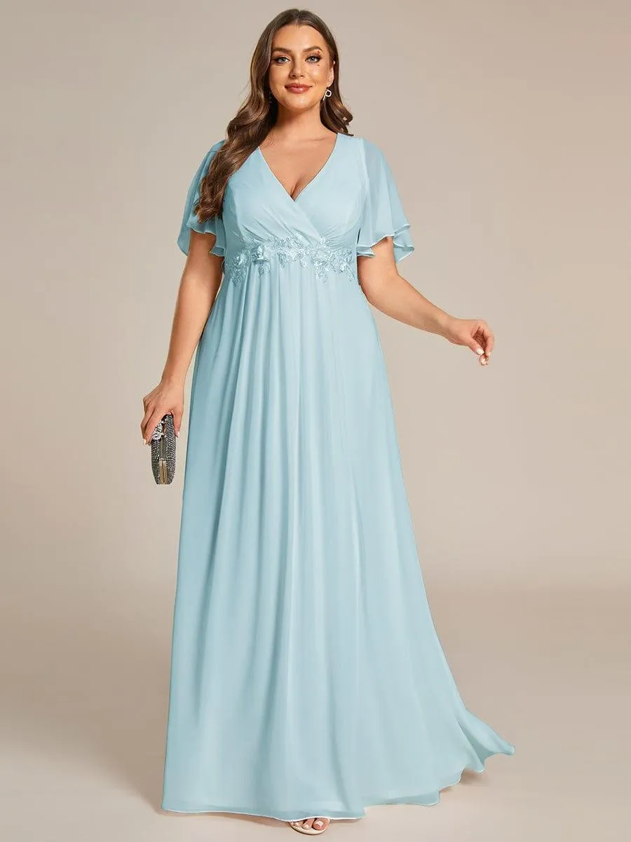 Robe de soirée Grande élégante en mousseline de soie avec manches flottantes