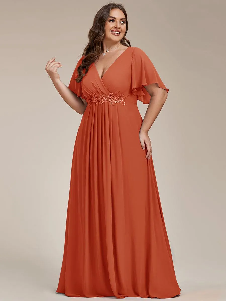 Robe de soirée Grande élégante en mousseline de soie avec manches flottantes