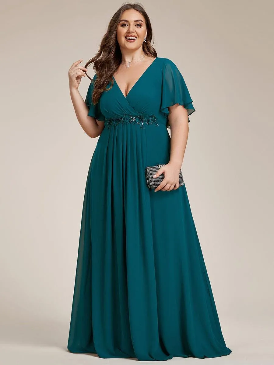 Robe de soirée Grande élégante en mousseline de soie avec manches flottantes