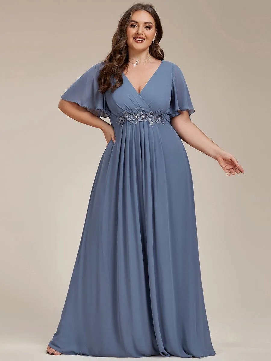 Robe de soirée Grande élégante en mousseline de soie avec manches flottantes
