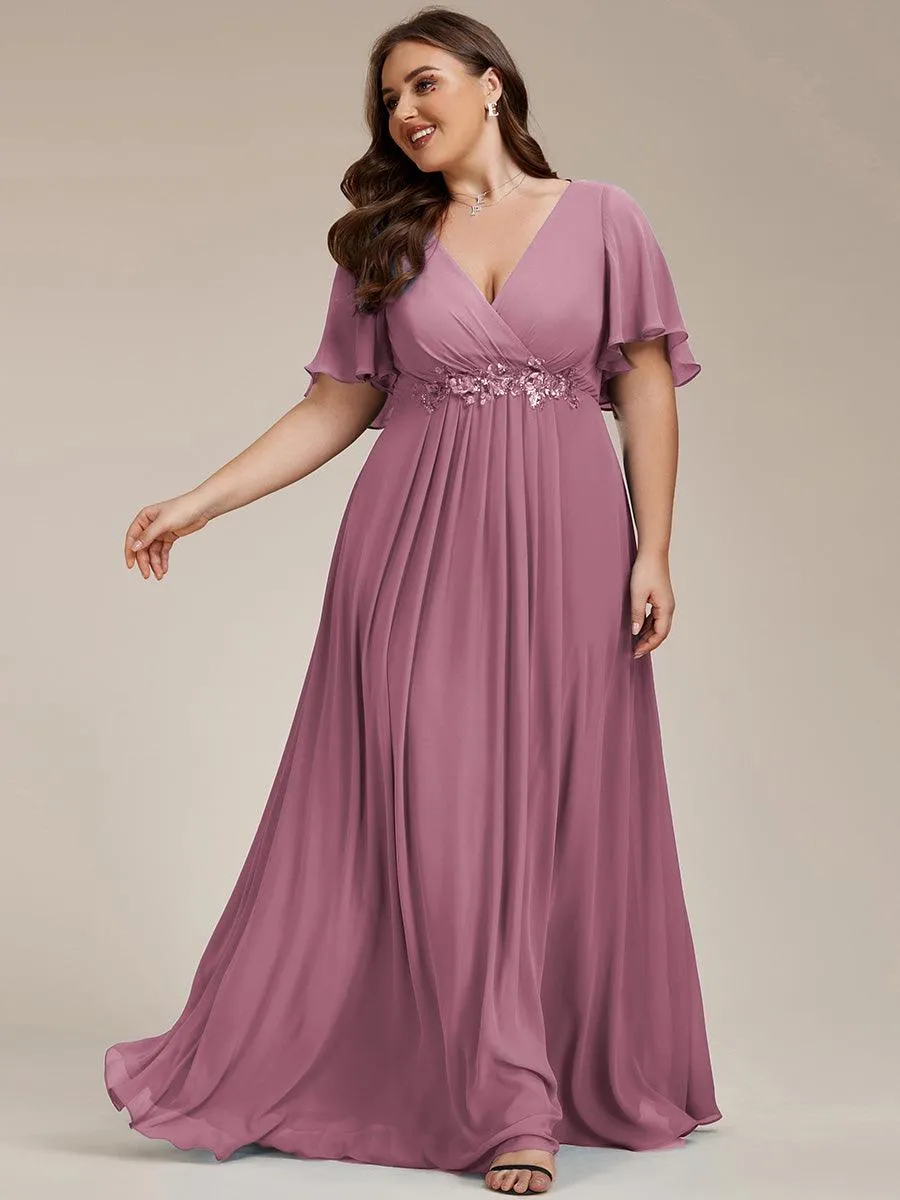 Robe de soirée Grande élégante en mousseline de soie avec manches flottantes